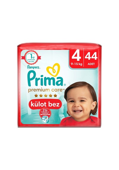 Prima Külot Bebek Bezi Premium Care 4 Numara 44'lü 9-15 Kg - 5 Adet Tarı