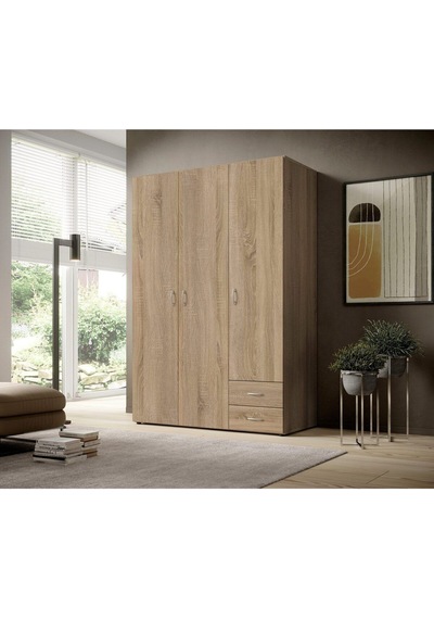 Ahu Giyinme Dolabı - Çok Amaçlı Dolap - Gardırop 120 Cm-3 Kapaklı-2 Çekmeceli