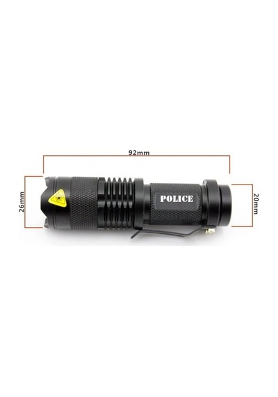 Cree Q5 Led Zoomlu Pilli Mini Feneri 14500 Pil İle Çalışma Özelliği Çok Renkli