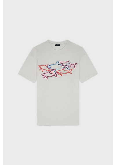 Paul & Shark Erkek T Shirt 24411115 490 Beyaz Beyaz