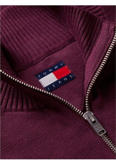Tommy Hilfiger Tjm Slm Ess Lıght Zıp Swtr Ext Erkek Mor Kazak - Dm0dm21654