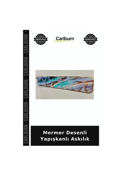 Mermer Desenli Yapışkanlı Askılık Pratik Düzenleyici Antre Askısı Kolay Montajlı Diğer