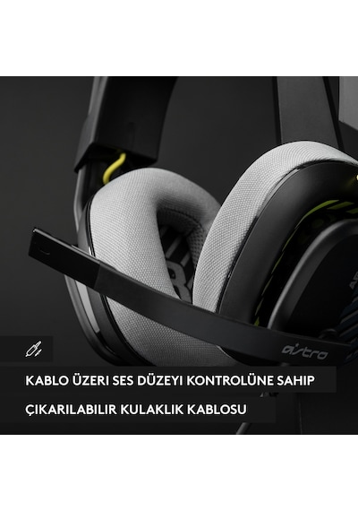 Logitech Astro A10 Kablolu Xbox Için Oyuncu Kulaklığı, Siyah