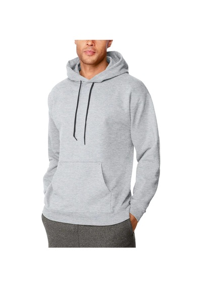 Barlashive Erkek 3 İplik Pamuklu Kapüşonlu Cepli Oversize Hoodie Sweatshirt - Gri Çok Renkli