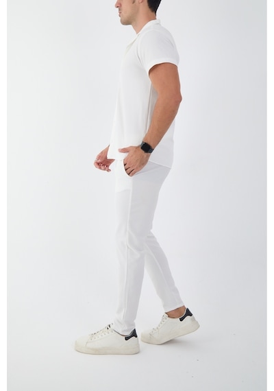 Mcz Beyaz Renk Slim Fit Erkek Pantolon - Gömlek Alt Üst Takım