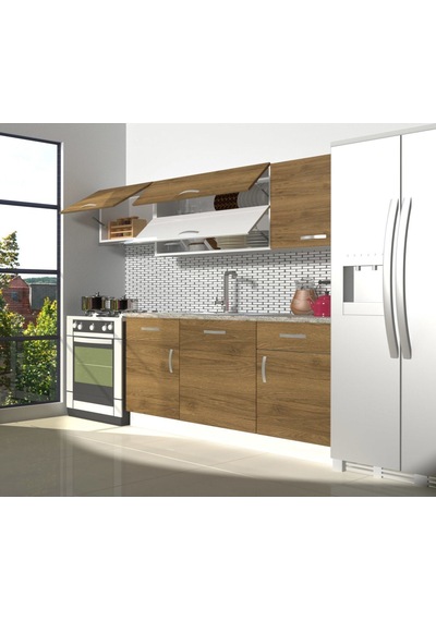 Decoraktiv Prestij 220 Mdf Hazır Mutfak Dolabı - Tezgah Dahil - Naturel Pera Meşe