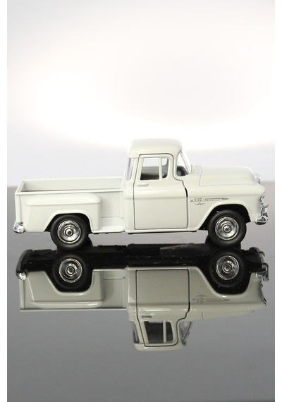 Toyaş 1955 Chevrolet Stepside Beyaz Kamyonet Çek Bırak Metal Model Oyuncak Araba 12 cm