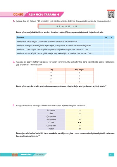 Süper Combo Matematik 6. Sınıf Soru Bankası