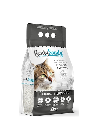 Naturel Kokusuz İnce Kedi Bentonit Kumu 10 Lt