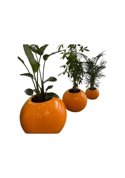 Bohem Home Fiberglas Bahçe Ve Ev Dekorasyonu Saksı Küre Modeli