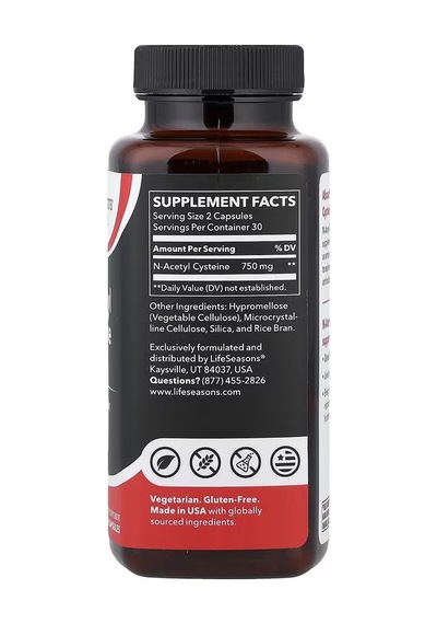 N-acetylcysteine, 750 Mg 60 Vegetarian Capsules