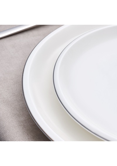 Evaliza Elegant Platin 30 Parça 6 Kişilik Yemek Takımı Renkli