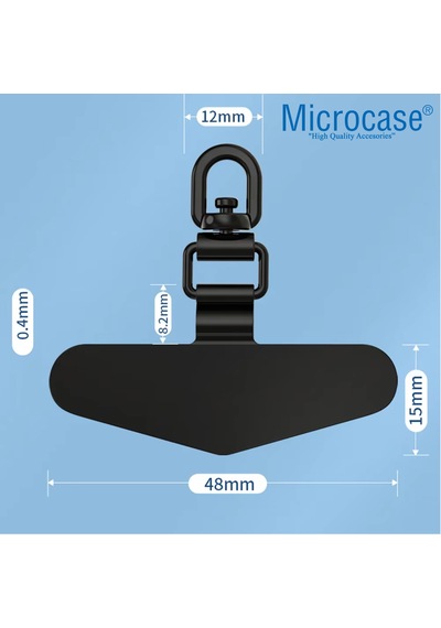 Microcase 360 Döner Başlıklı Telefon İp Askılıklar İçin Paslanmaz Çelik Tutacak Bağlantı Parçası-al4927 Gümüş