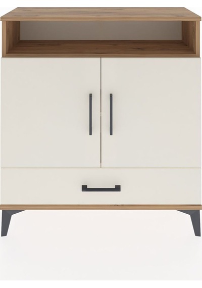 Arges Şifonyer 3 Raflı Tek Çekmeceli 2 Kapaklı 88x30x96 Çam-aytaşı Atlas Çam