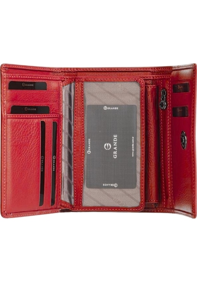 Mft Leather Hakiki Deri Cüzdan Grande 2628 Kirmizi