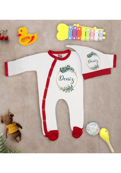 Bk Kids Kişiye Özel Bebek Kıyafeti, Bebek Giyim Hediyesi, Tulum Zıbın Ve Kukuletalı Şapka Seti-14 Çok Renkli