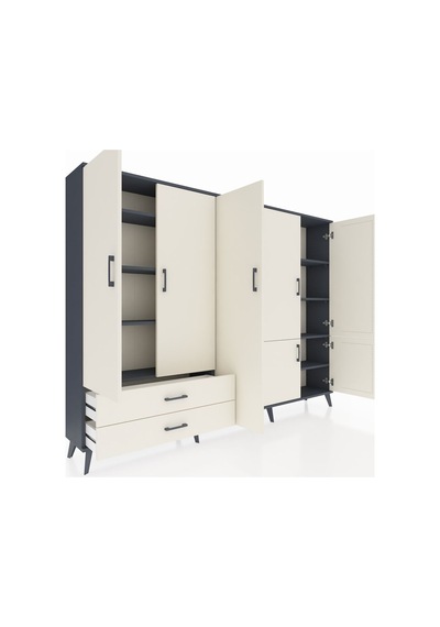 Arges Dolap 12 Raflı 2 Çekmeceli 7 Kapaklı 220x30x163 Antrasit-aytaşı Aytası - Antrasıt Arges Dolap 12 Raflı 2 Çekmeceli 7 Kapaklı 220x30x163 Antrasit-aytaşı Aytası - Antrasıt