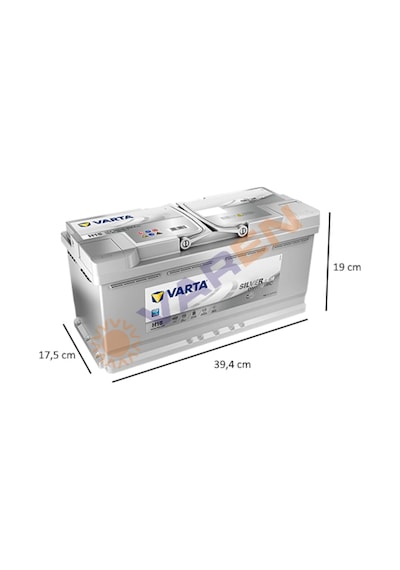 Varta 12V 105 Ah Amper Agm 950A Start-Stop H15 Akü