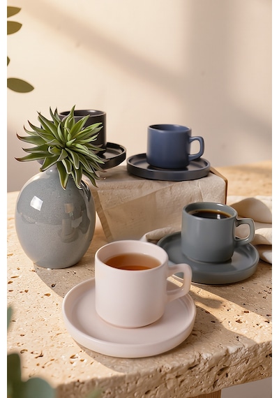 Keramika River Stackable Çay Takımı 8 Parça 4 Kişilik 324-399-627-950 Çok Renkli