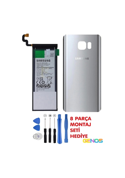 Samsung Galaxy Uyumlu Note 5 Sm-n920c N920f Batarya Pil 3000 Mah+arka Pil Kapağı Cam+montaj Set Gümüş