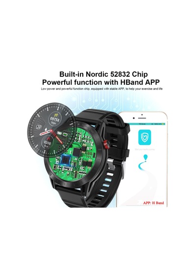 Samdoo Cross Akıllı Saat, Kalp Ritmi Ve Sağlık Takibi, Ter Dayanıklı Silikon Kordon, 1.3" Dokunmatik Ekran, İos/android Uyumlu