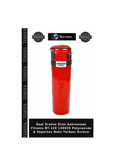 Özel Üretim Ürün Antrenman Fitness Bt-120 120x35 Polycanvas & İmpertex Boks Torbası Kırmızı