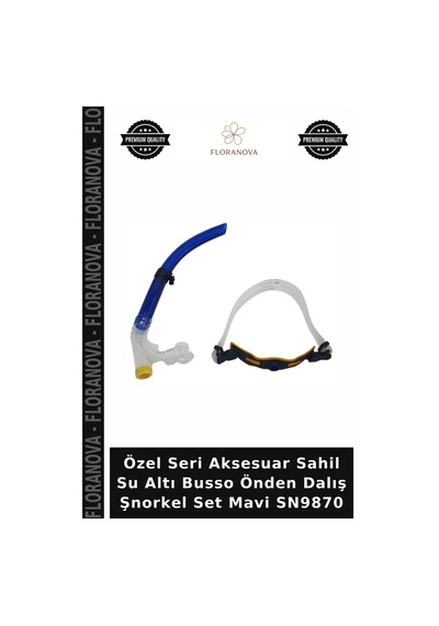 Özel Seri Aksesuar Sahil Su Altı Busso Önden Dalış Şnorkel Set Mavi Sn9870