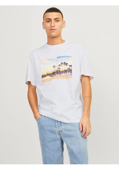 Jack & Jones Jack&jones Erkek T-shirt 12253679 Beyaz