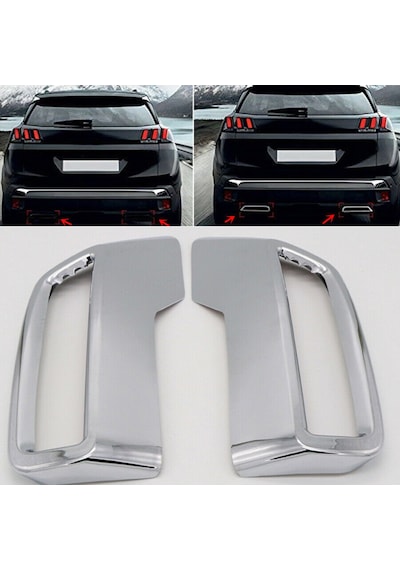 Peugeot 3008 Egzoz Çerçevesi Kromu Komple Nikelajı 2016 Sonrası