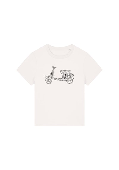 Sıp Scootershop Sıp Kadın T-shirt - Vespa Yazı Desenli Beyaz / Sıp