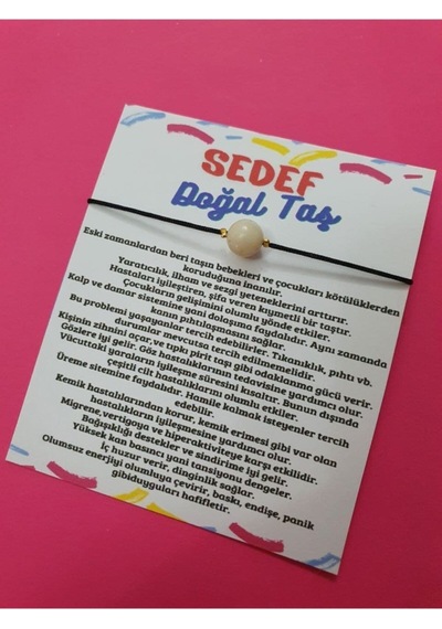 Gümüştel El Sanatları Sertifikalı Doğal Sedef Bileklik Orijinal Doğal Taş Çok Renkli