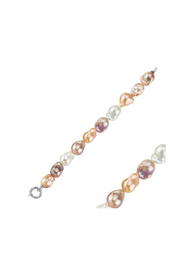 22,5 Mm Multicolor Doğal Barok İnci Bileklik 20 Cm / Beyaz Beyaz Beyaz Altın