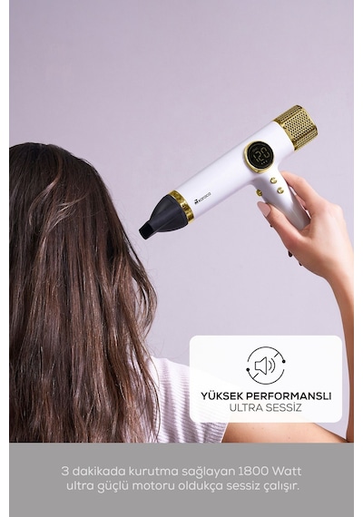Karaca Hypersonic Saç Kurutma Makinesi D6 Water ION Beyaz Silver
