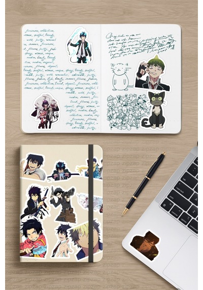 Ao No Exorcist Blue Exorcist Anime Telefon Laptop Bullet Journal Sticker Paketi 20 Adet Çok Renkli