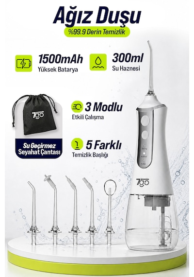 7go 7gmf1 Şarjlı Ağız Duşu Water Flosser 300 ML