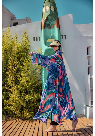 Remsa Morika Desenli Şifon Kimono Pareo Rms-rp028-26 Mor