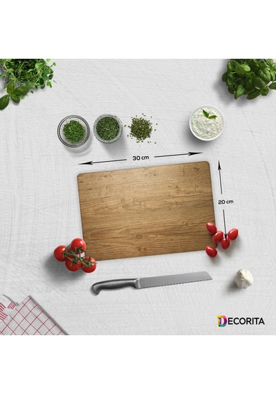 Decorita Cam Kesme Tahtası Cam Kesme Tablası Retro Ahşap Görünümlü 20 x 30 CM