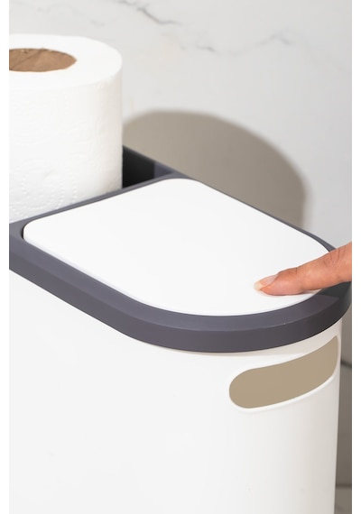 Porsima M-325 Çöp Kutusu Banyo Mutfak Çöp Kovası Kapaklı Banyo Çöp Kovası 10lt Beyaz