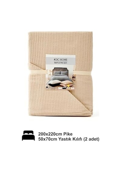 Waffle Çift Kişilik Pike Seti Bej 200x220 Cm Diğer