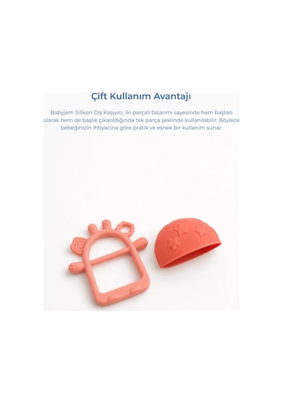 Babyjem Crabby Tutma Halkalı Silikon Diş Kaşıyıcı Turuncu