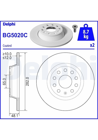 Volkswagen Passat Cc 2.0tdı 2008-2010 Delphi Arka Disk Takım Cba-cbb-cff