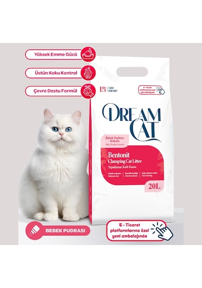 Dream Cat Bebek Pudrası Kokulu Kedi Kumu 20 L