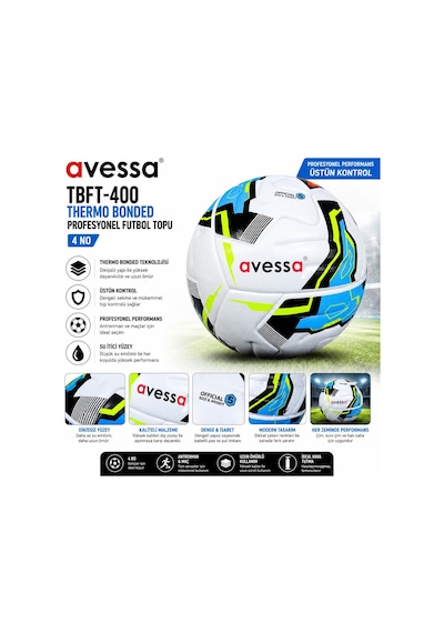 Avessa Tbft-400 Thermo Bonded Prof. Futbol Topu No4 Çok Renkli