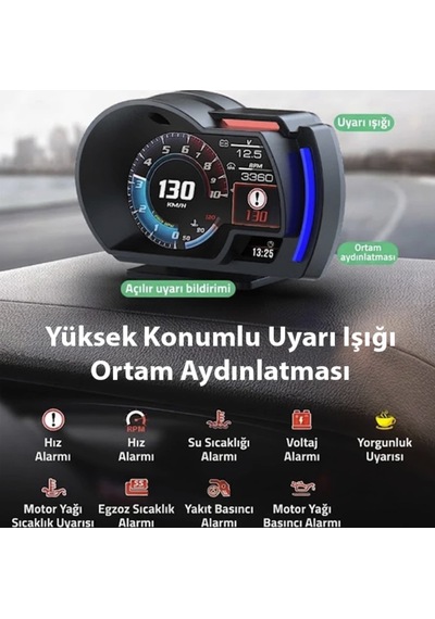 Volkswagen Golf 7 2012-2019 Uyumludur Obd2 Gps Hız Devir Gösterge Ekranı