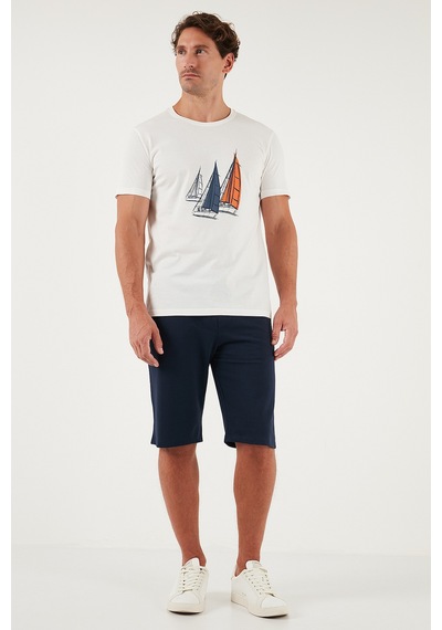 Buratti Pamuklu Regular Fit Normal Bel Belden Bağlamalı Erkek Short 5908021 Indigo