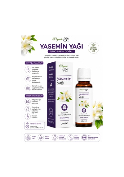 %100 Doğal Yasemin Yağı 20 Ml - Işıltı Veren Yaşlanma Karşıtı Yüz Bakım Yağı