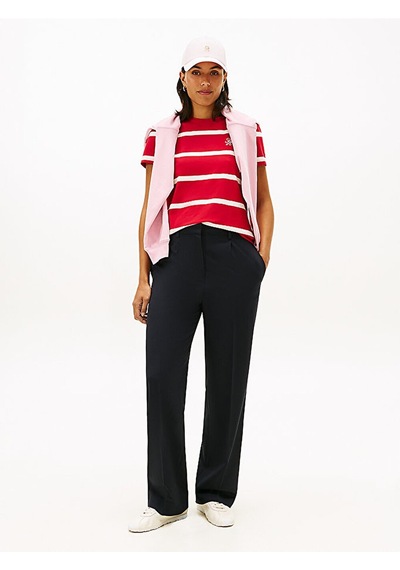 Tommy Hilfiger Th Scrıpt Reg C-nk Ss Tee Kadın Kırmızı T-shirt - Ww0ww47809