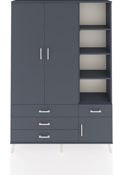 Arges Dolap 5 Raflı 4 Çekmeceli Tek Askılı 132x30x195 Antrasit-antrasit/antrasit Antrasıt/antrasıt Arges Dolap 5 Raflı 4 Çekmeceli Tek Askılı 132x30x195 Antrasit-antrasit/antrasit Antrasıt/antrasıt