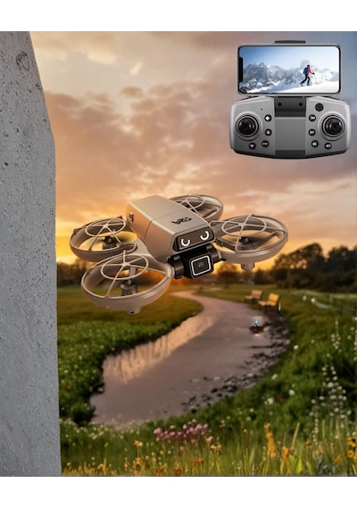 Led Işıklı Mini Drone Kameralı Headless App Destekli