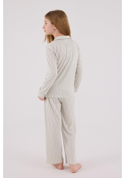 U.s. Polo Assn Kız Çocuk Gömlek Pijama Çay Yeşili-2070 Yesil